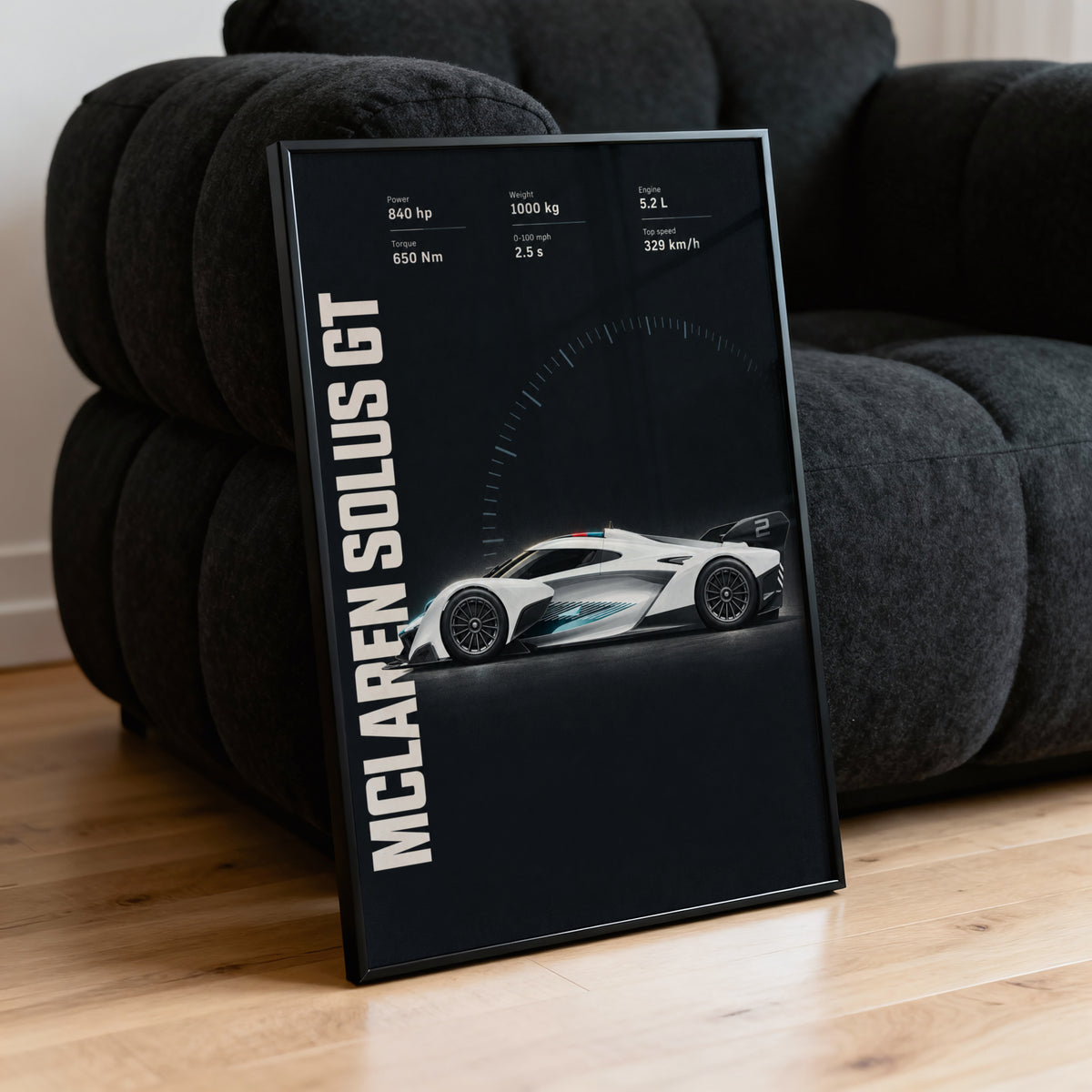 Vintage McLaren Solus GT Print, Supercar Wall Art