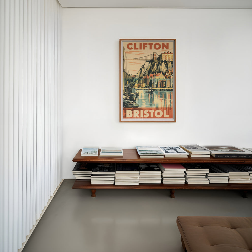 Vintage Clifton Bristol Poster, Suspension Bridge Wall Art