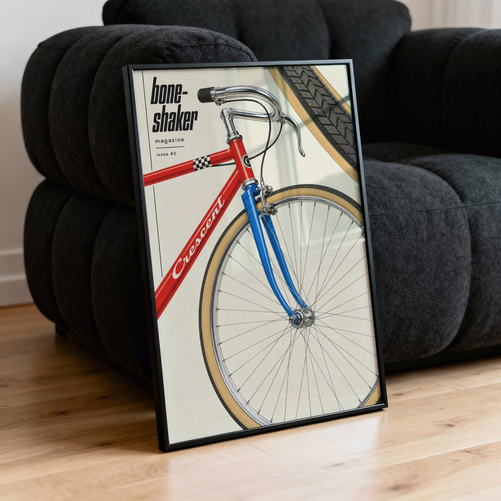 Vintage Crescent Bicycle Poster, Retro Cycling Print