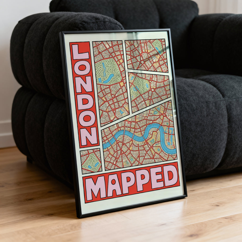 Vintage London Map Poster, England Wall Art, City Print