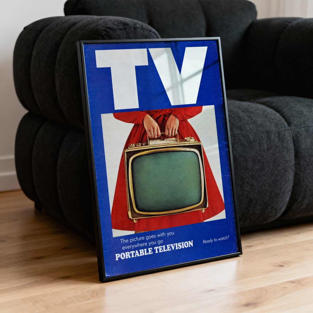 Vintage Portable TV Poster, Retro Advert Wall Art, Print