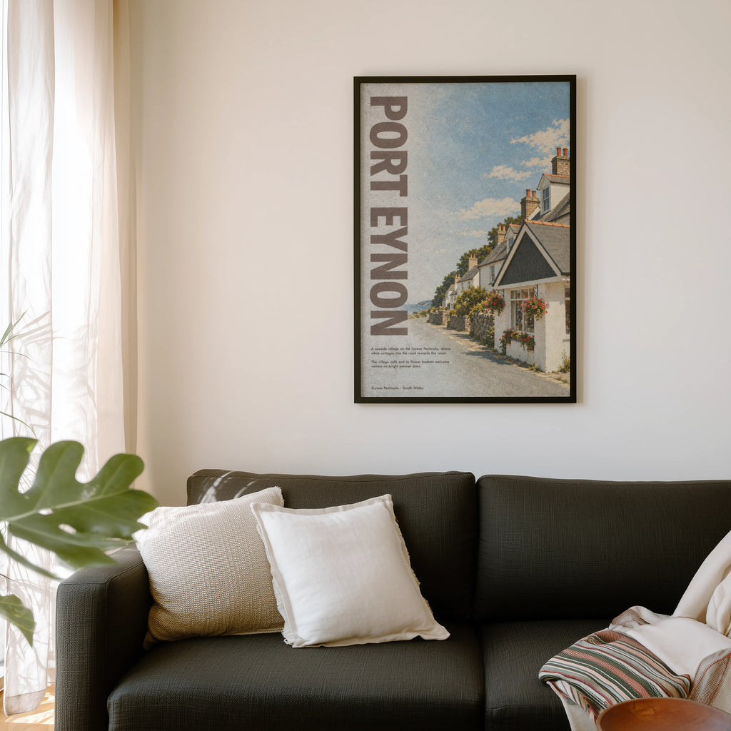 Vintage Port Eynon Gower Poster, Welsh Seaside Wall Art