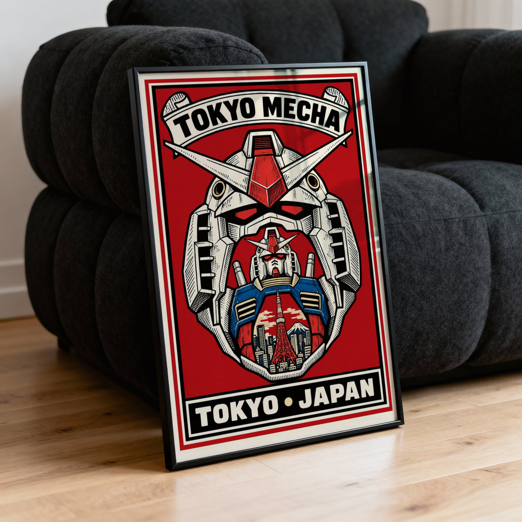 Vintage Tokyo Mecha Print, Japanese Robot Poster