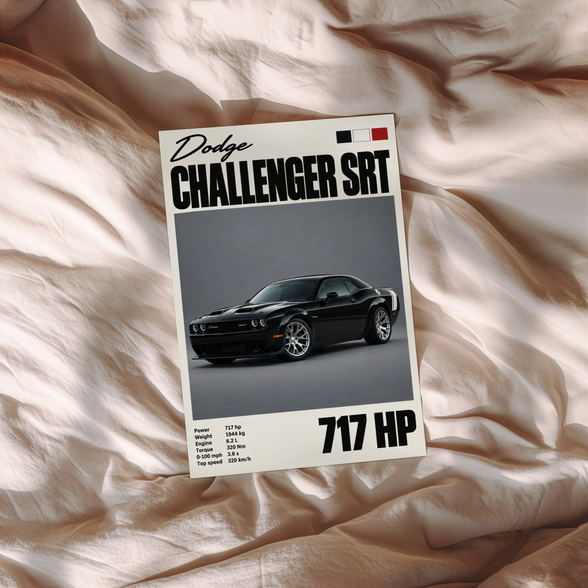 Vintage Dodge Challenger SRT Print, Muscle Car