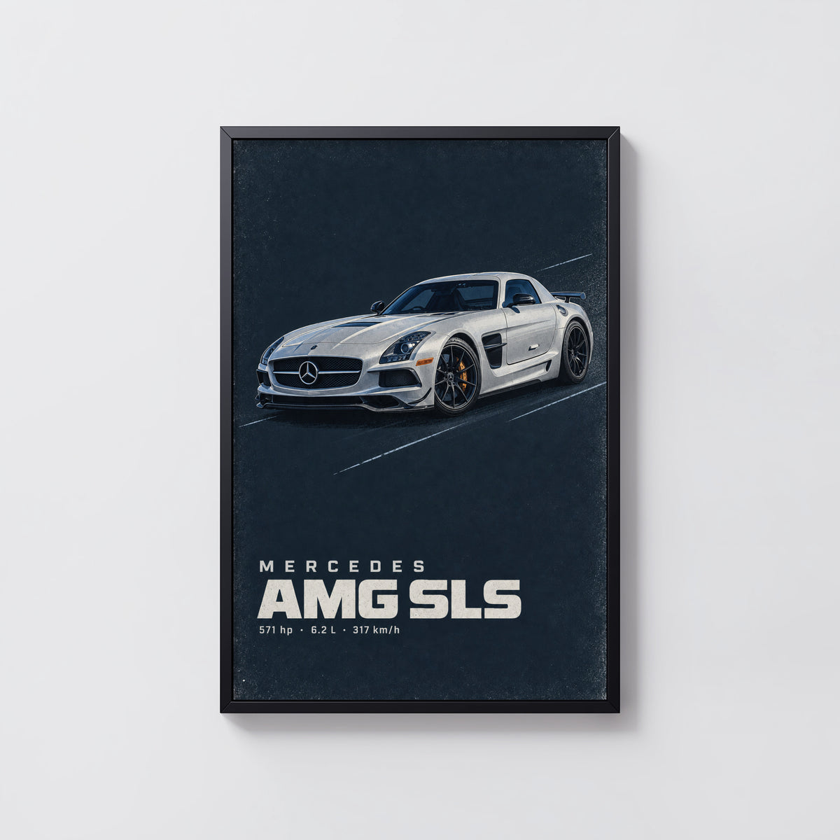 Vintage Mercedes AMG SLS Print, Car Wall Art