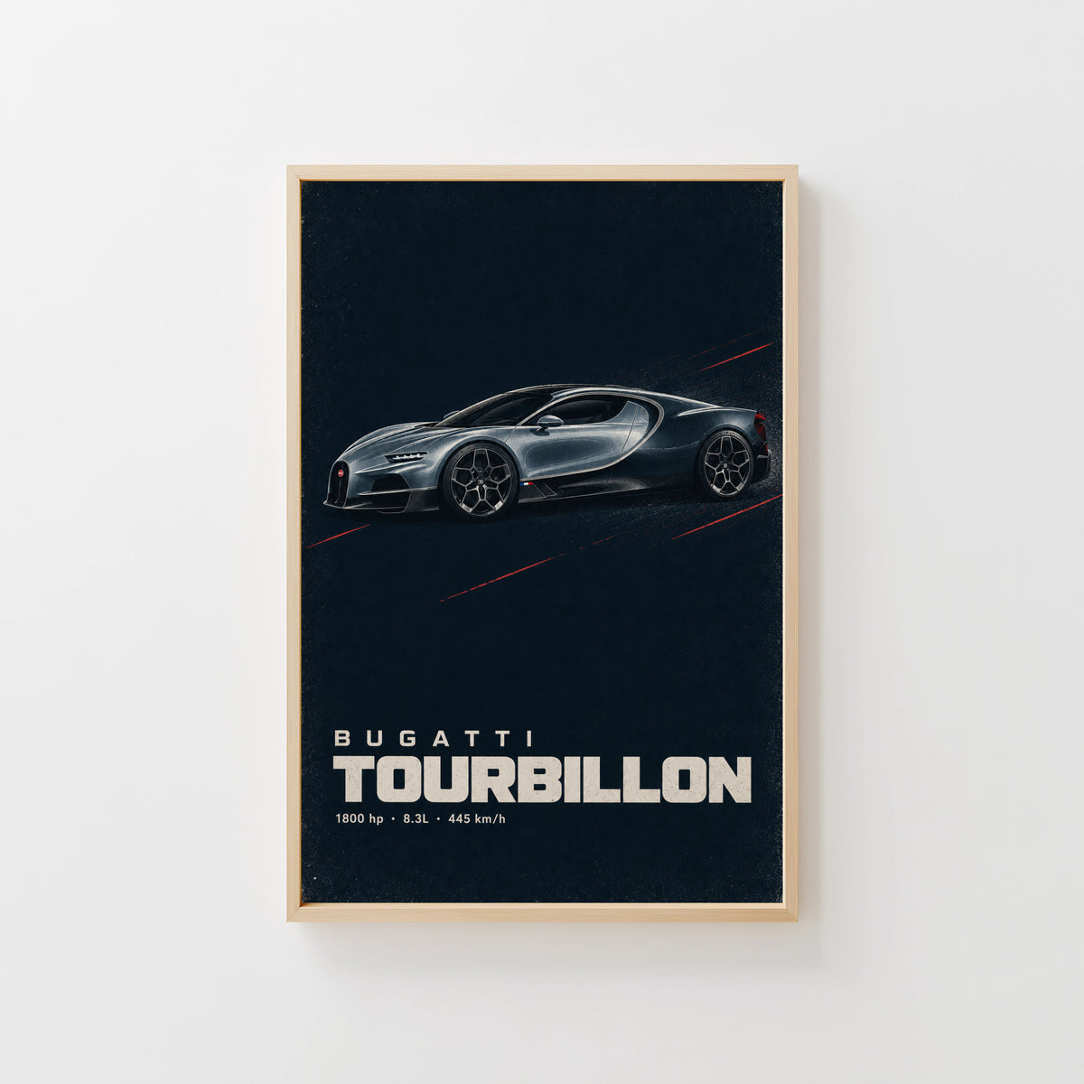 Vintage Bugatti Tourbillon Print, Hypercar Wall Art