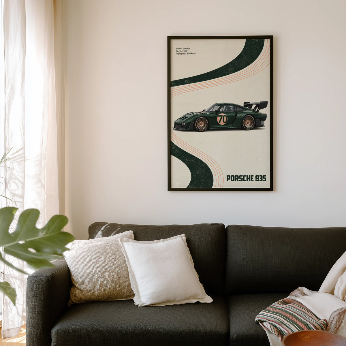 Vintage Porsche 935 Print, Racing Car Wall Art