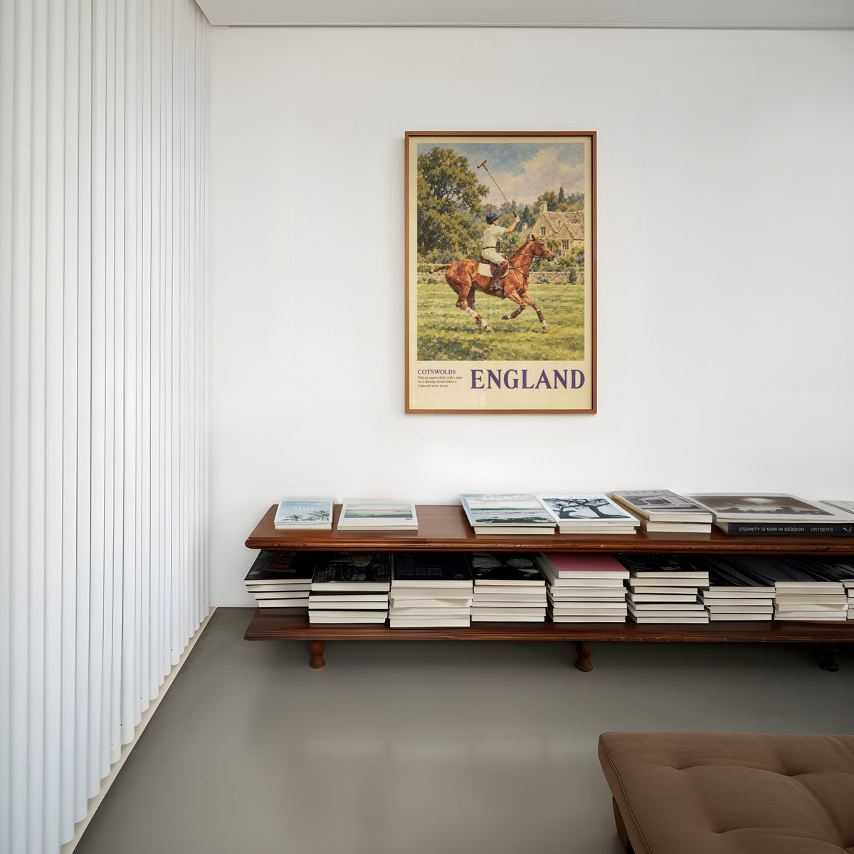 Vintage Cotswolds England Polo Poster, Horse Wall Art, Print