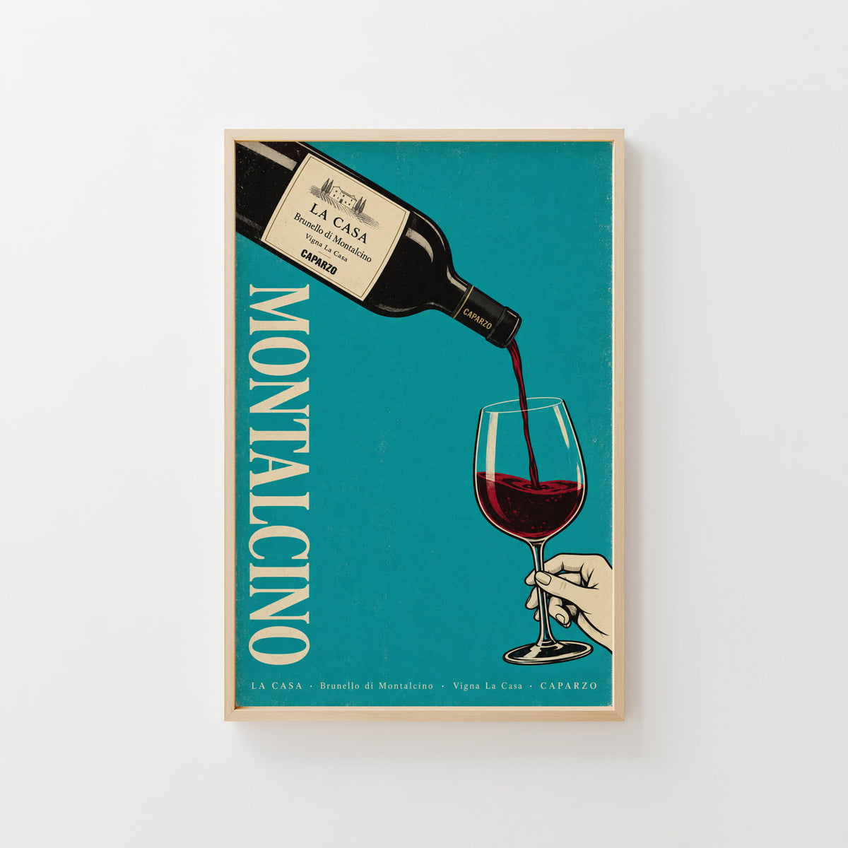 Vintage Brunello di Montalcino Wine Print Poster