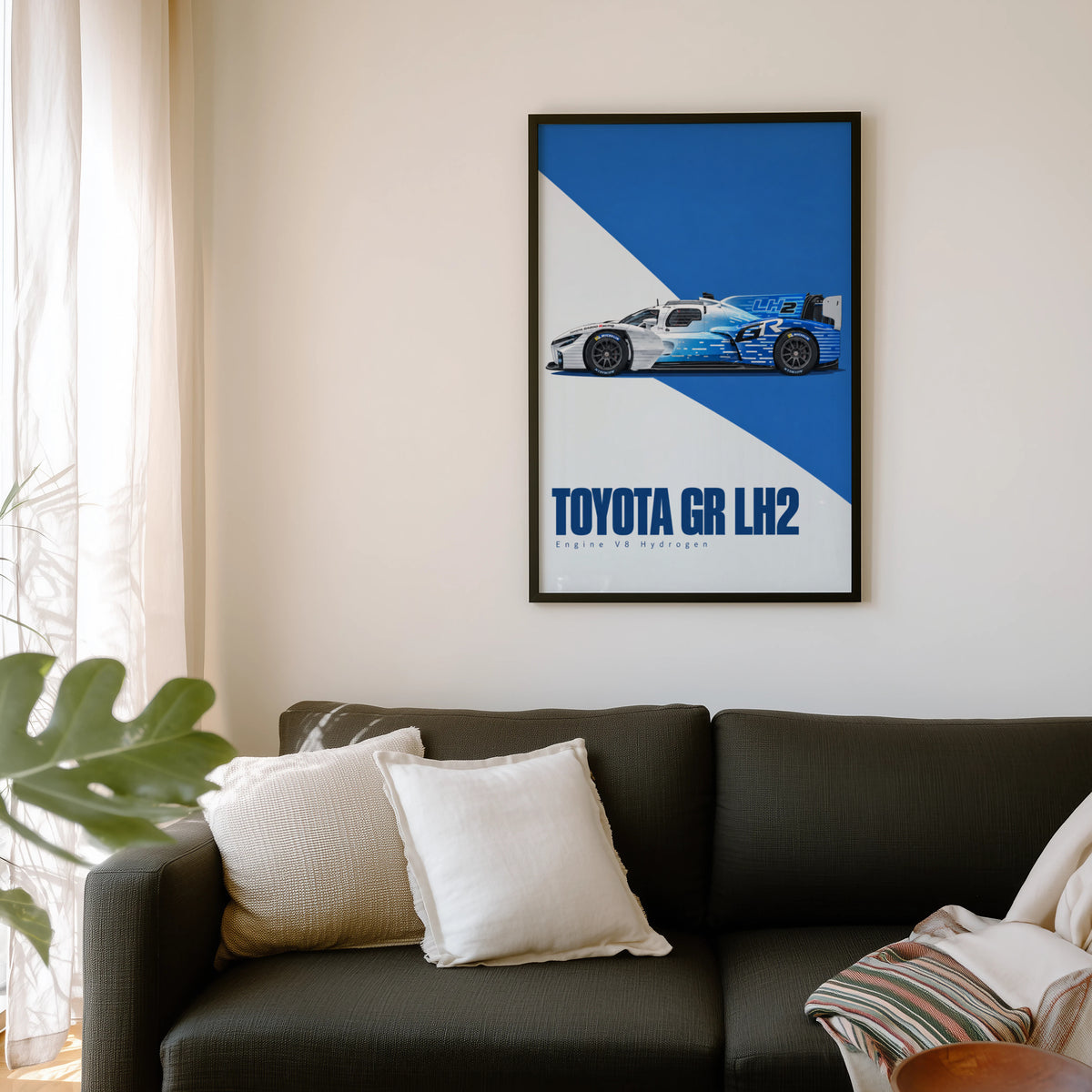 Vintage Toyota GR LH2 Print, Hydrogen Race Car