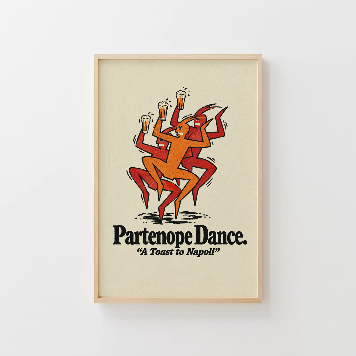 Vintage Beer Print, Partenope Dance Poster, Napoli Art
