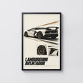 Vintage Lamborghini Aventador Print, Car Poster