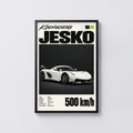 Vintage Koenigsegg Jesko Print, Hypercar Wall Art