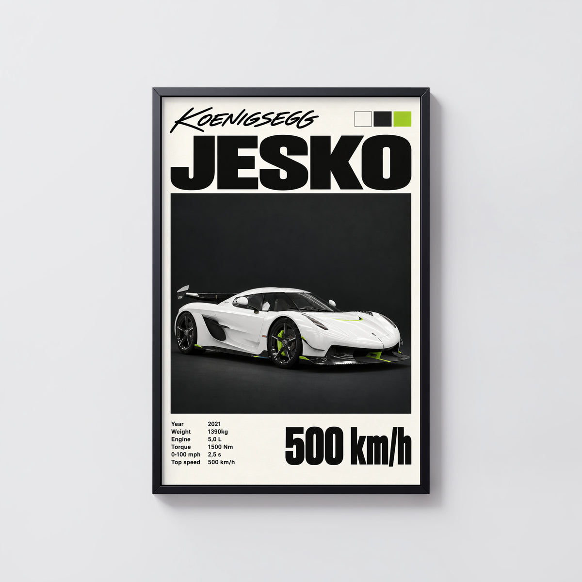 Vintage Koenigsegg Jesko Print, Hypercar Wall Art