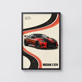 Vintage Print, Nissan Z GT4 Racing Car Wall Art
