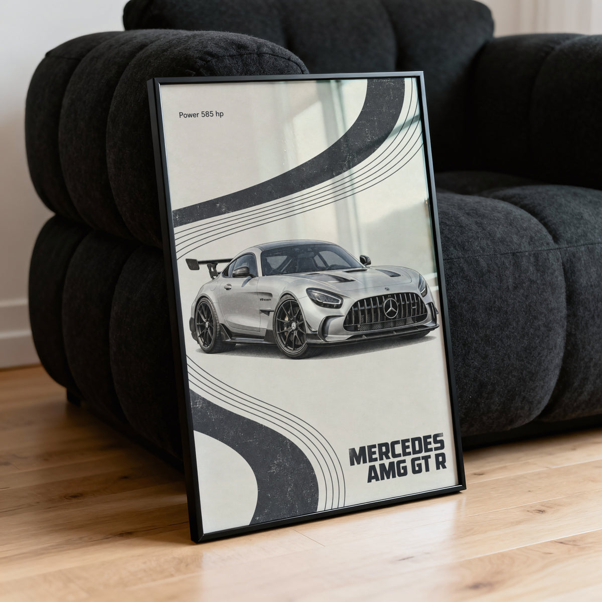 Vintage Mercedes AMG GT R Print, Car Wall Art