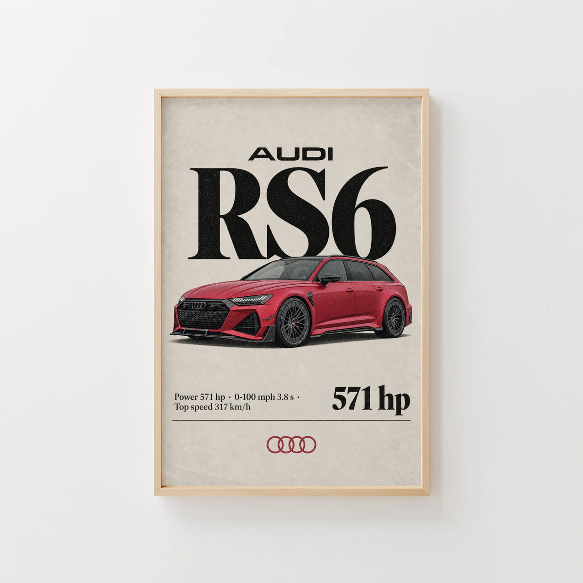 Vintage Audi RS6 Avant Print, Car Wall Art