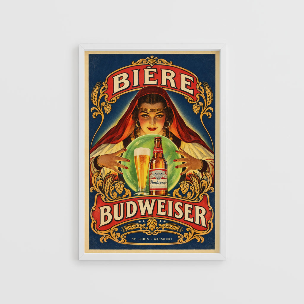 Vintage Budweiser Beer Print, Bar Poster, Pub Wall Art