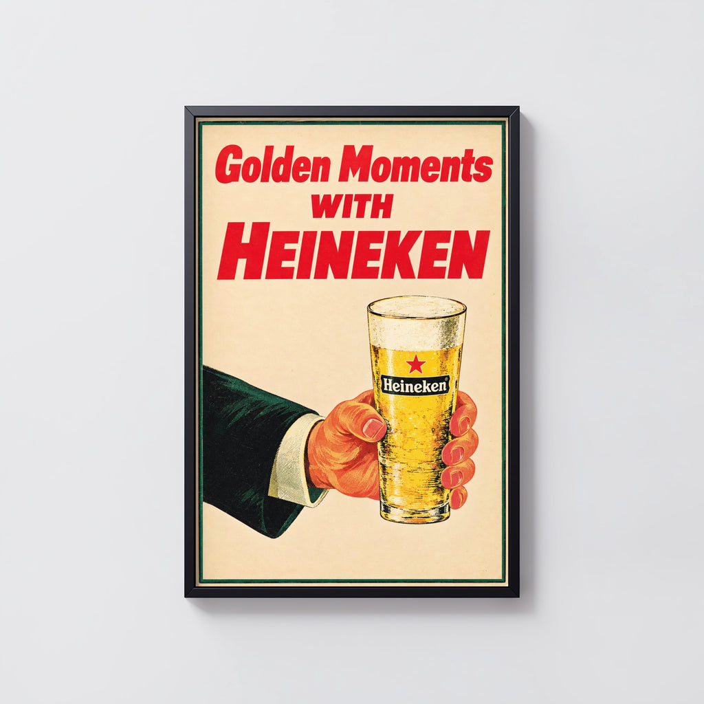 Vintage Heineken Beer Print, Poster, Pub Wall Art