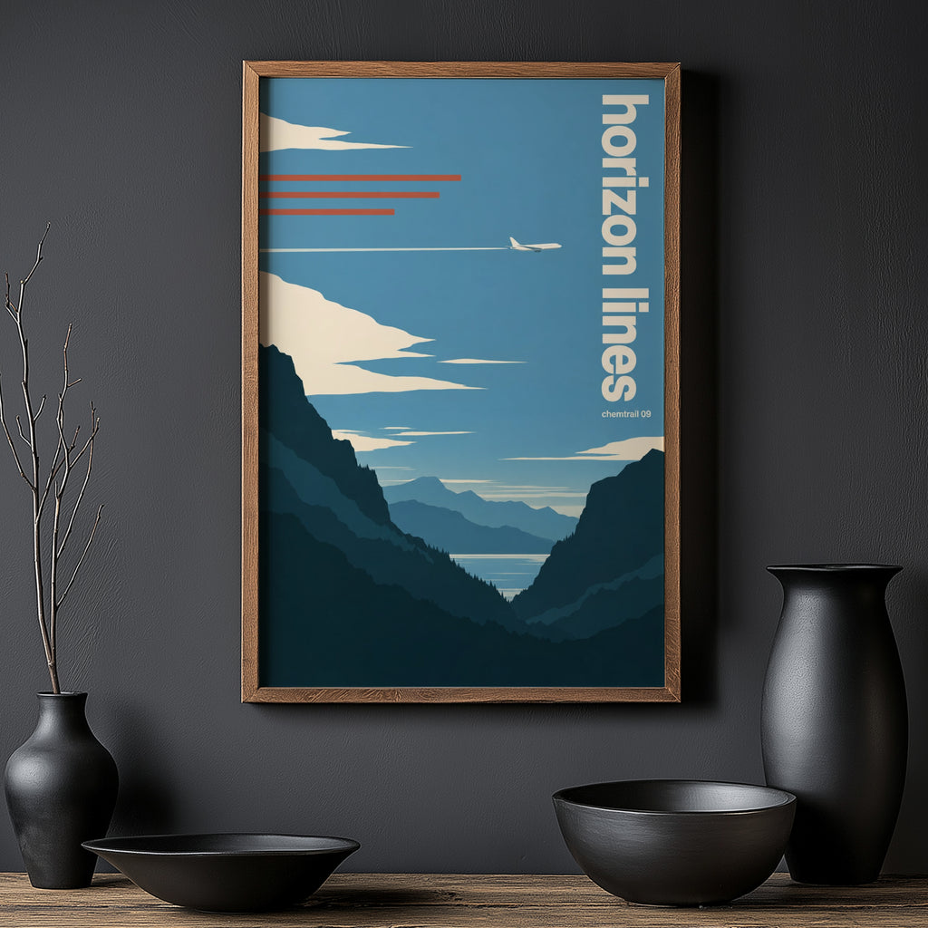 Vintage Jet Aeroplane Poster, Mountain Wall Art