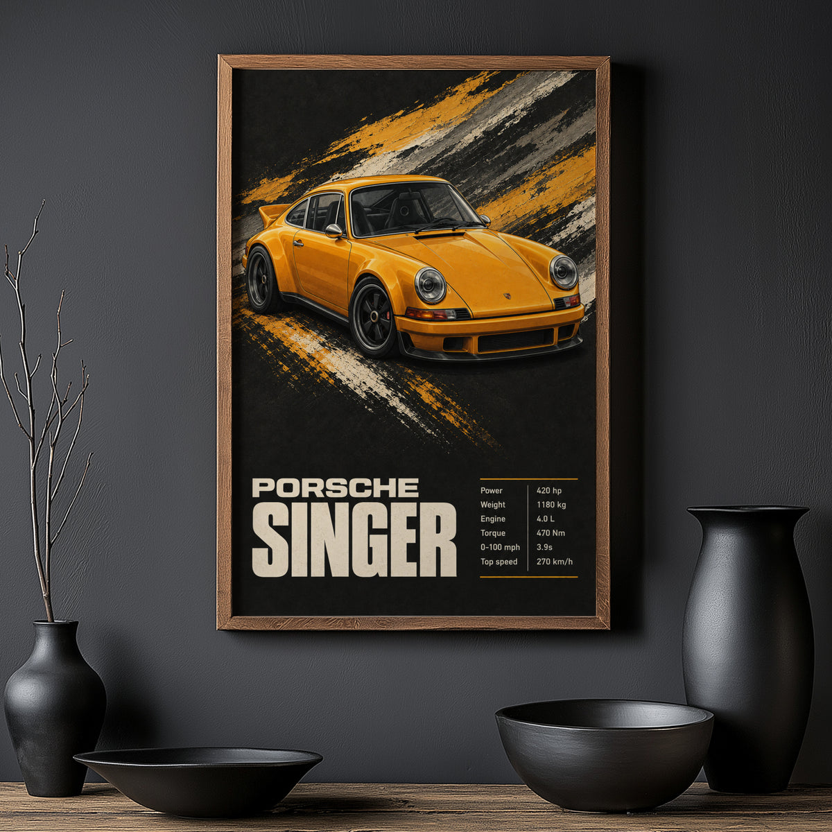Vintage Porsche Singer Print, Car Wall Art