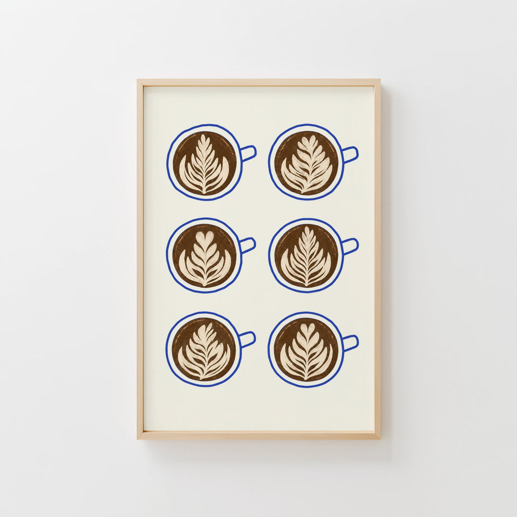 Vintage Coffee Print and Poster, Latte Art Wall Art