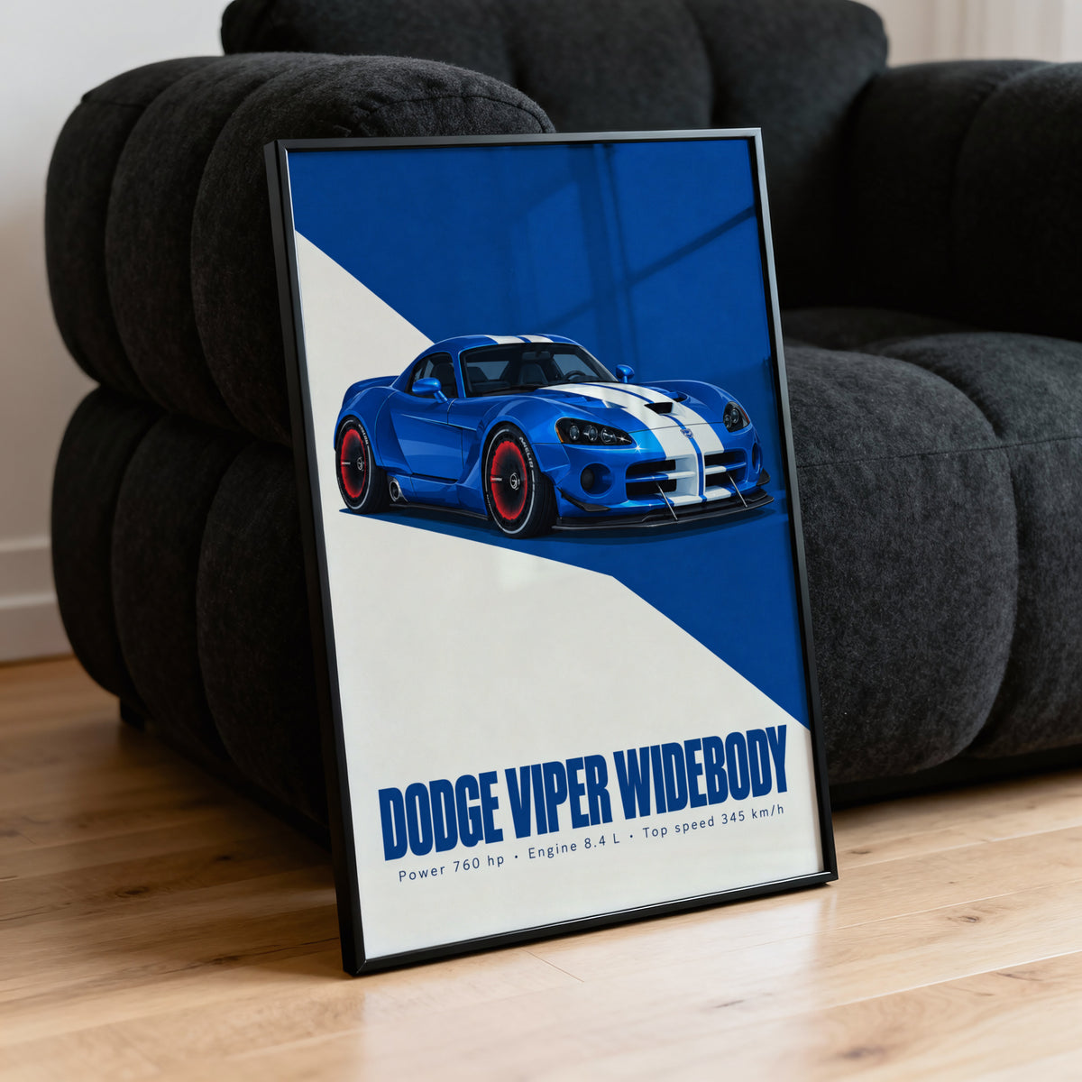 Vintage Dodge Viper Widebody Print, Supercar Art