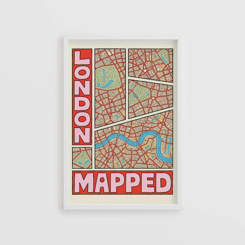 Vintage London Map Poster, England Wall Art, City Print