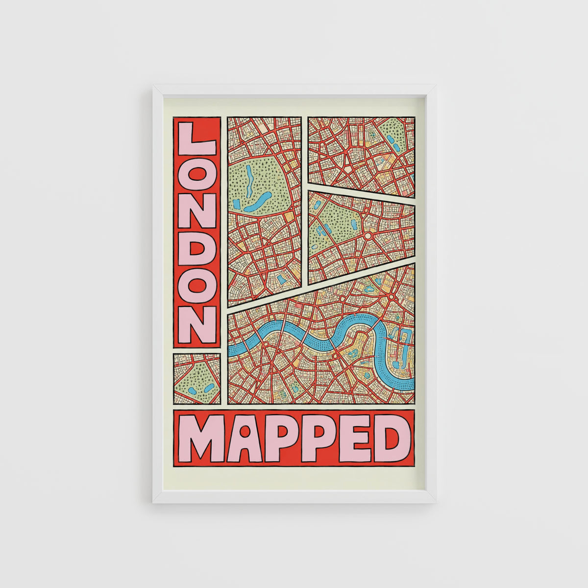 Vintage London Map Poster, England Wall Art, City Print