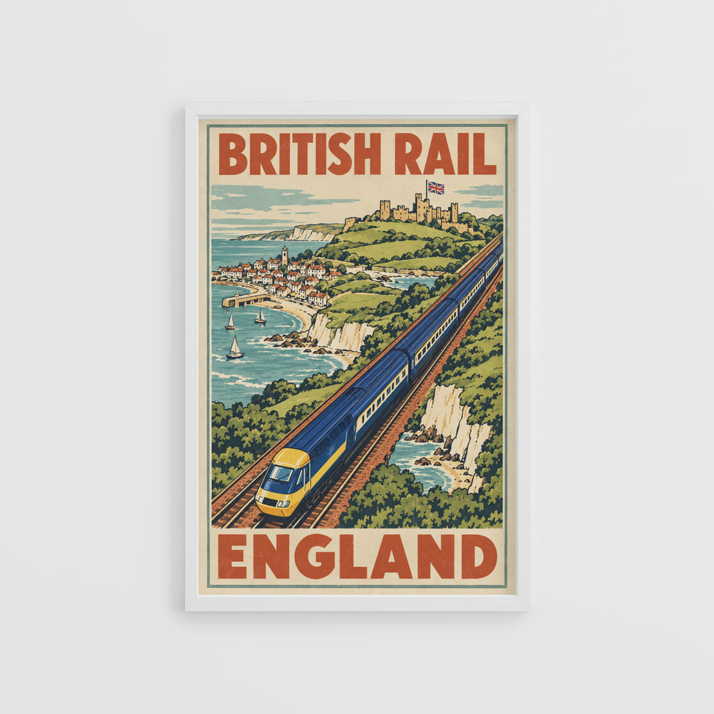 Vintage British Rail Poster, England Coast Wall Art Print