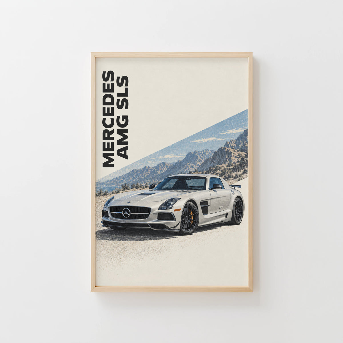Vintage Mercedes AMG SLS Print, Car Poster, Wall Art