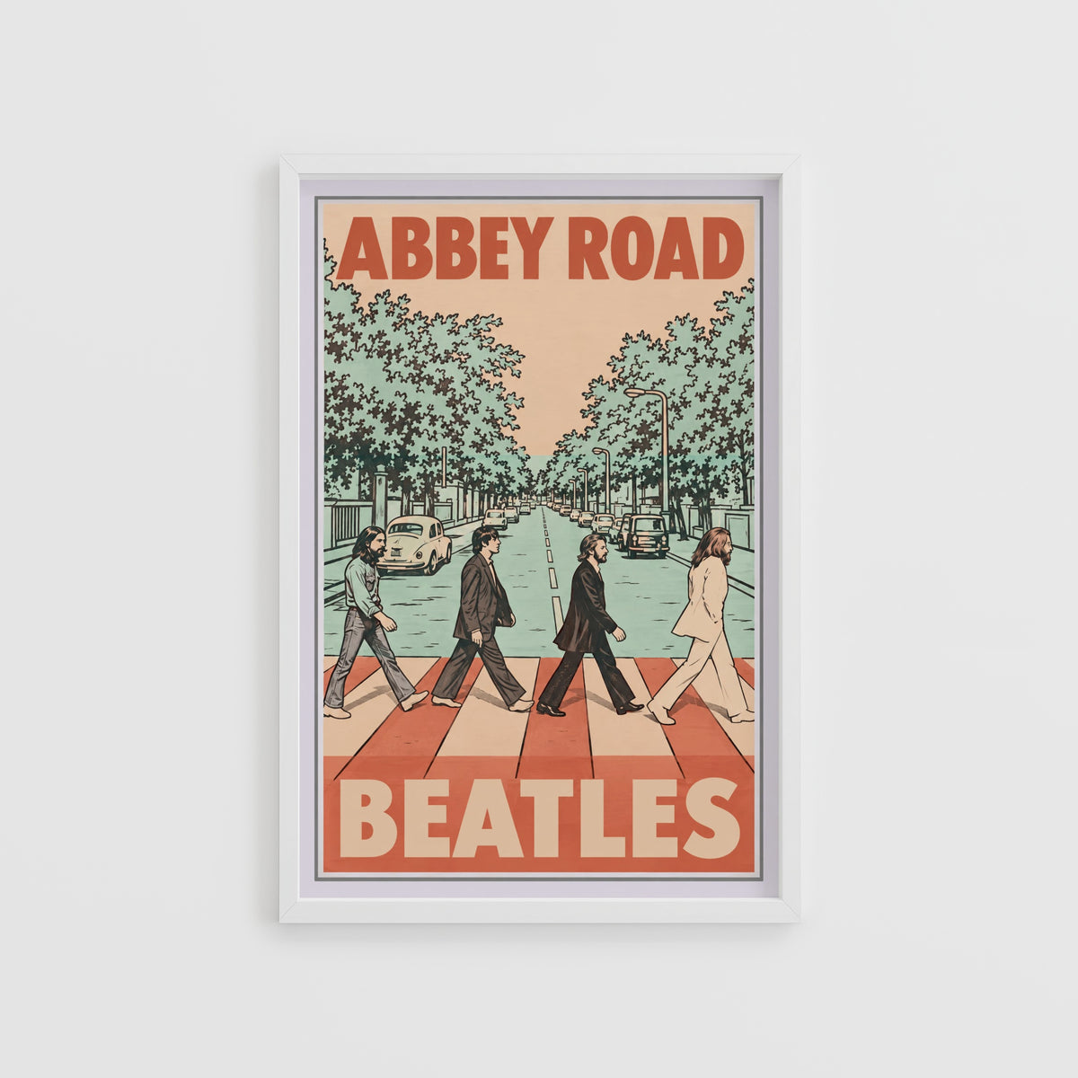 Vintage Abbey Road London Poster, Beatles Wall Art Print