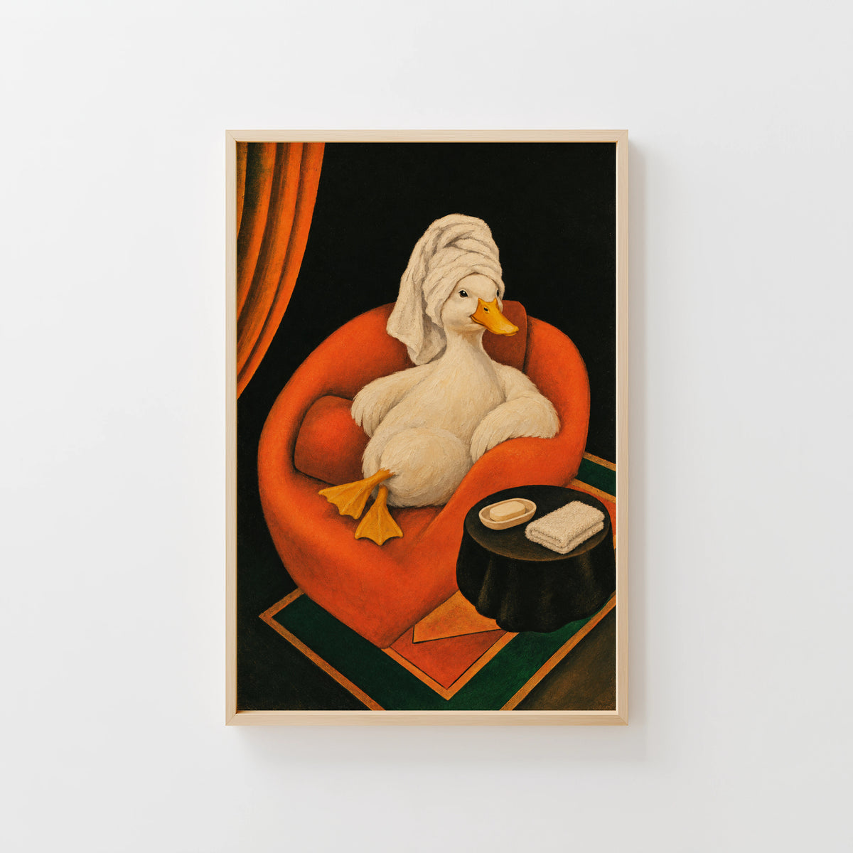 Vintage Duck Print and Poster, Bathroom Wall Art