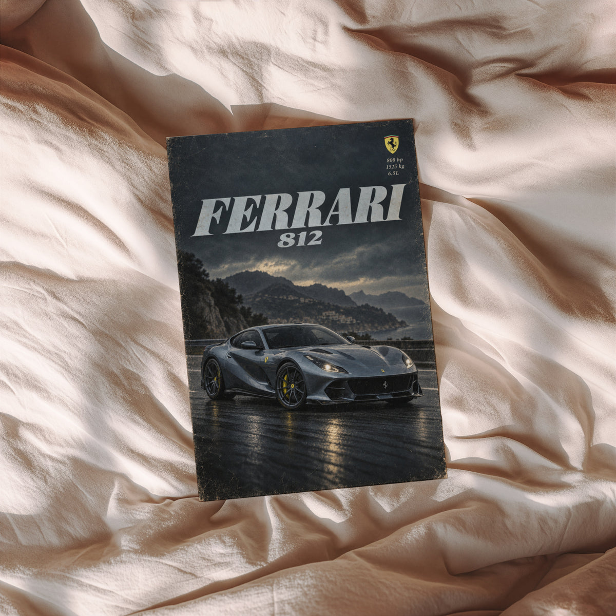 Vintage Ferrari 812 Print, Supercar Wall Art