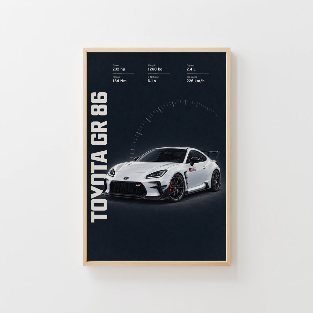 Vintage Toyota GR 86 Print, Car Wall Art