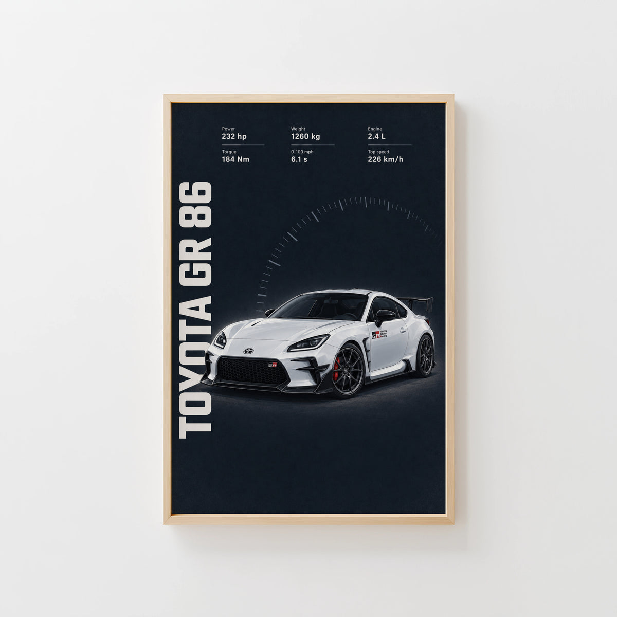 Vintage Toyota GR 86 Print, Car Wall Art