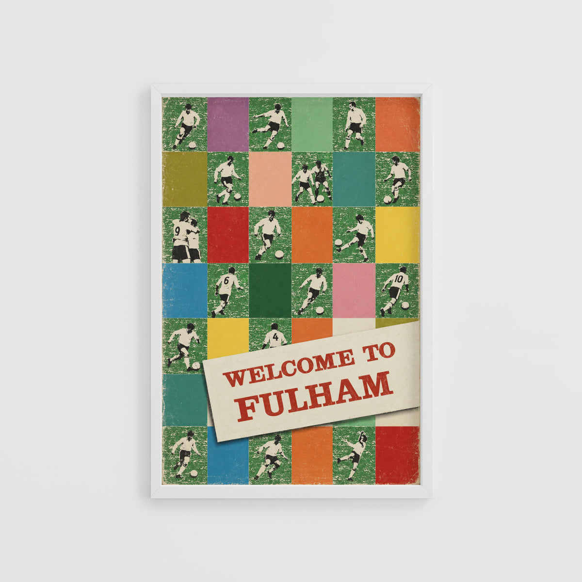 Vintage Fulham Football Poster, Retro Wall Art Print