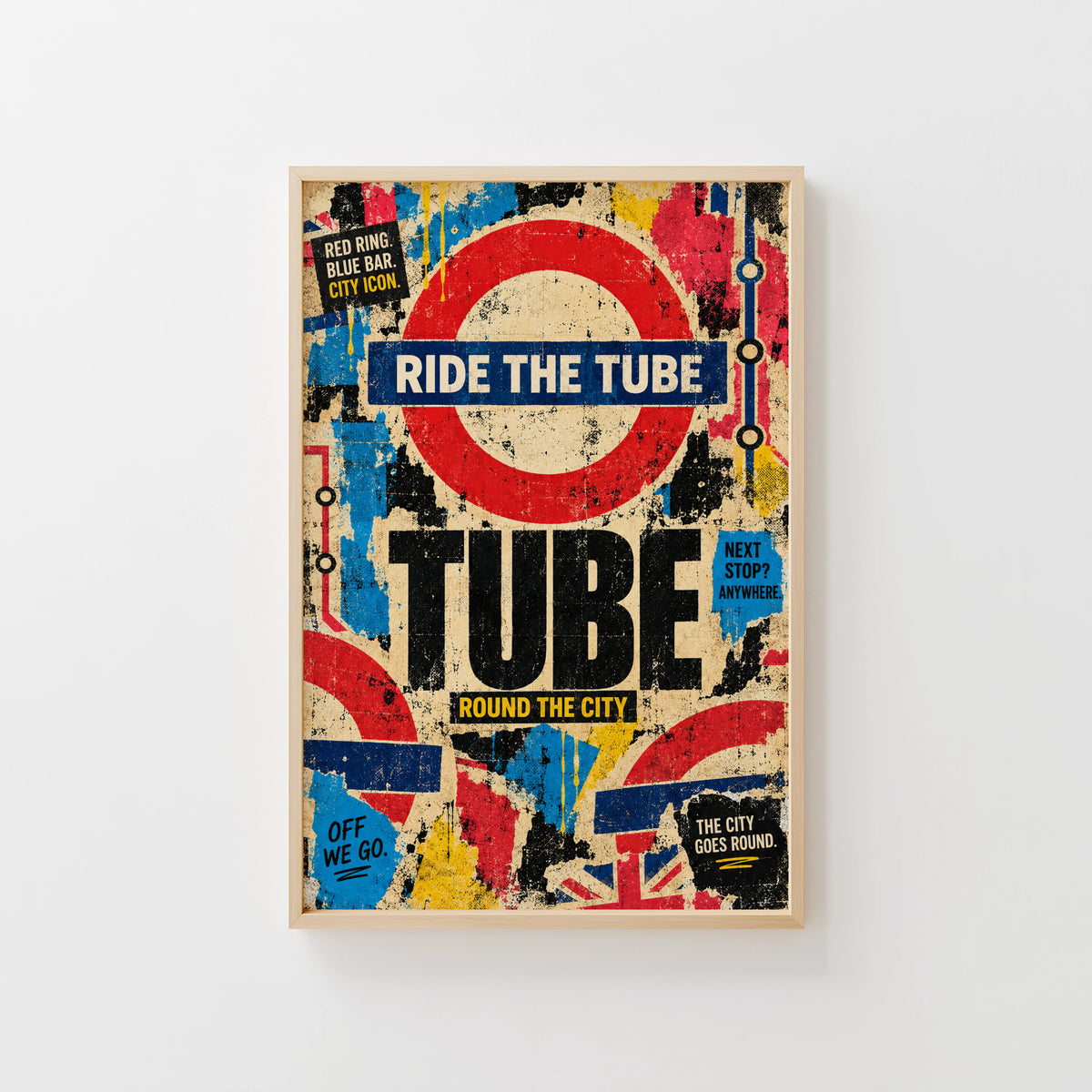 Vintage London Tube Poster, Underground Wall Art, Print