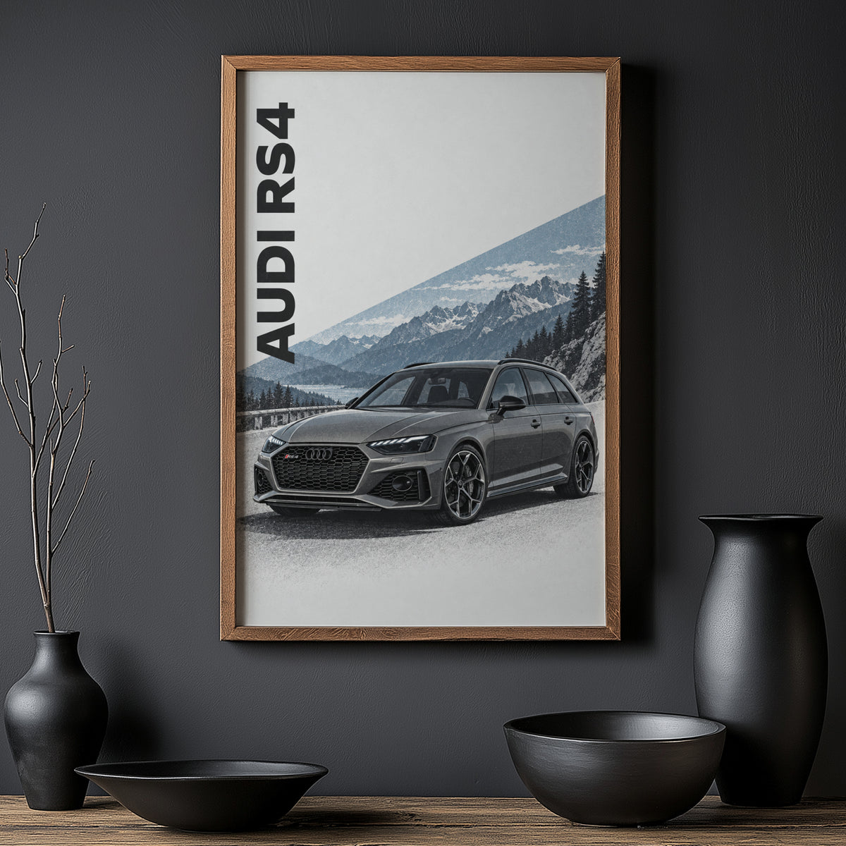 Vintage Audi RS4 Avant Print, Car Wall Art