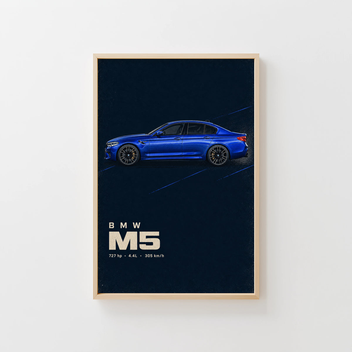 Vintage BMW M5 Car Print, Garage Wall Art
