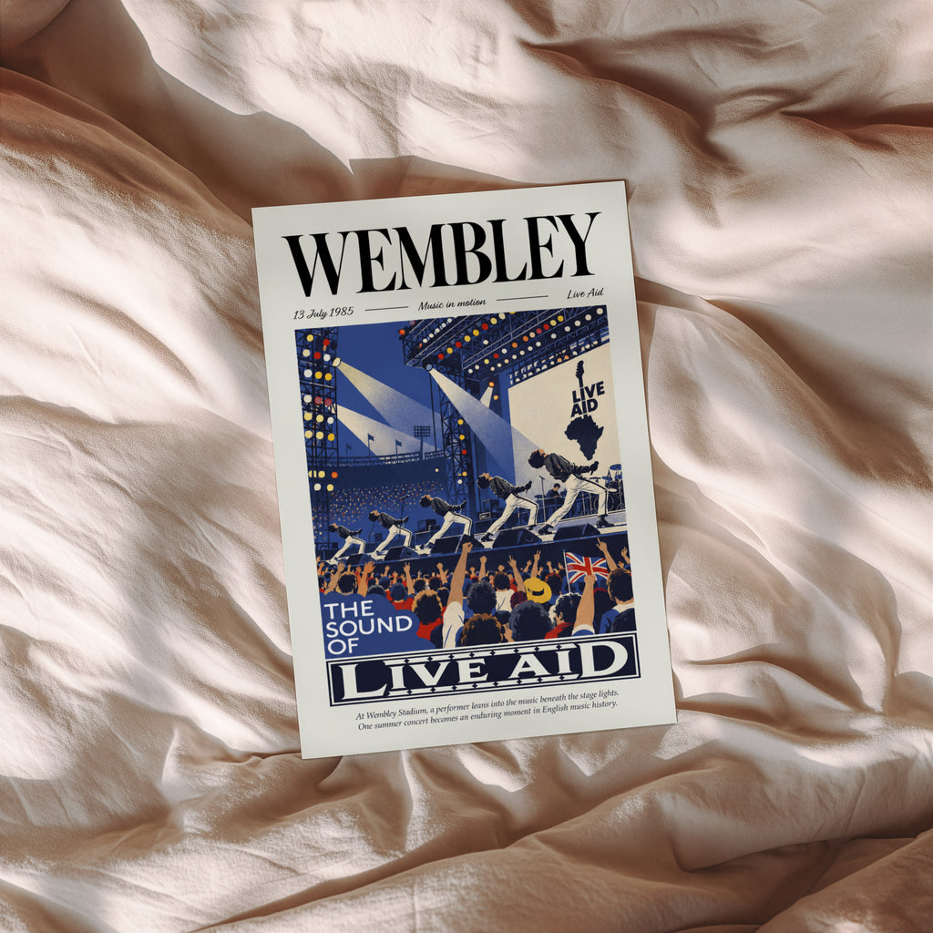 Vintage Wembley Poster, Live Aid Concert Wall Art Print