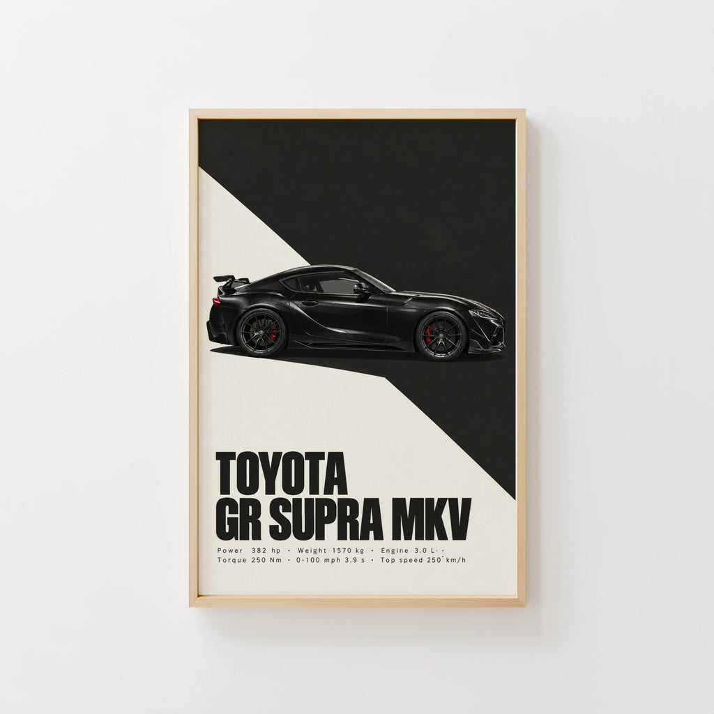 Vintage Toyota Supra Print, Car Wall Art