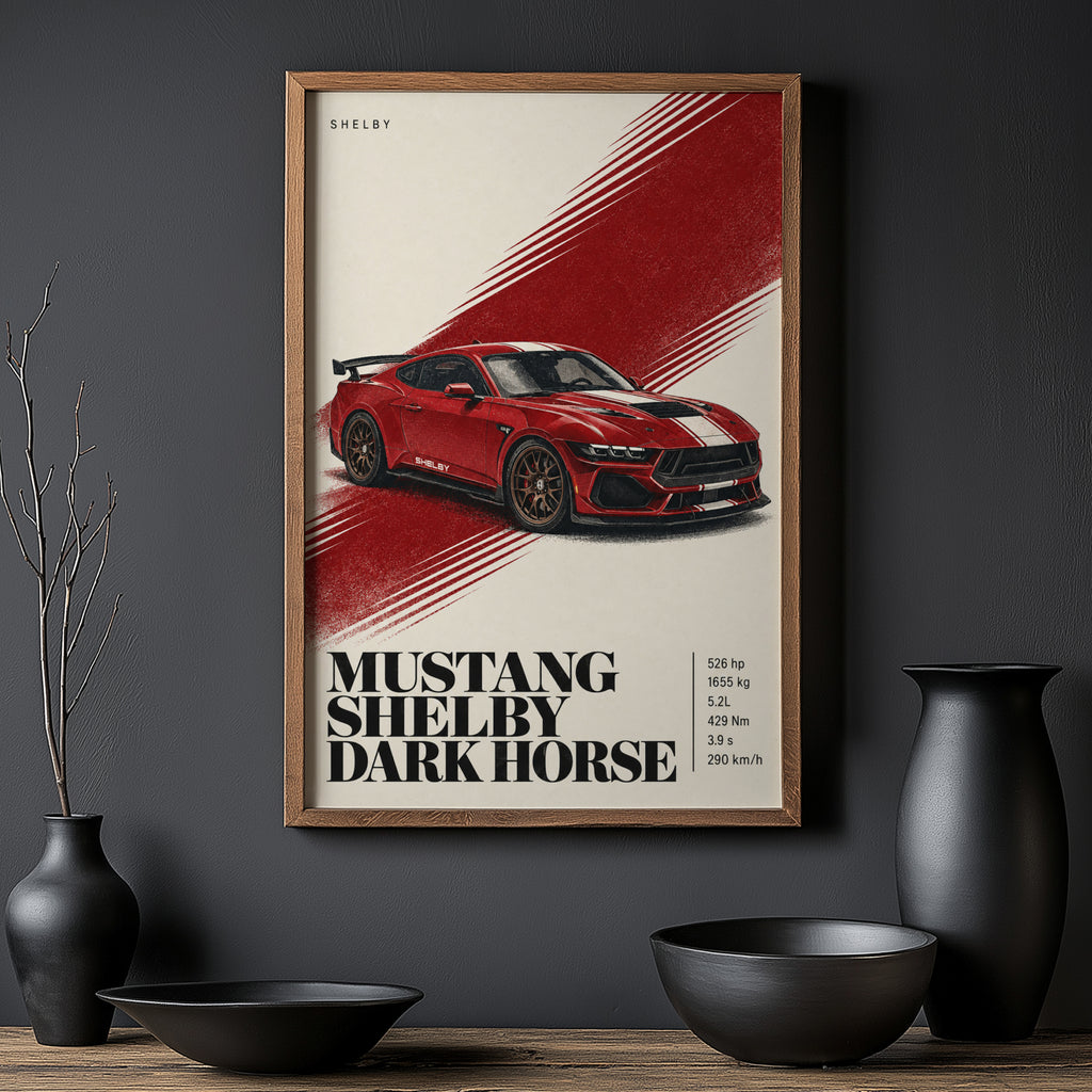 Vintage Mustang Shelby Print, Car Wall Art