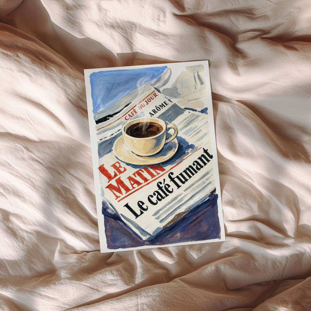 Vintage Coffee Print and Poster, French Cafe Wall Art