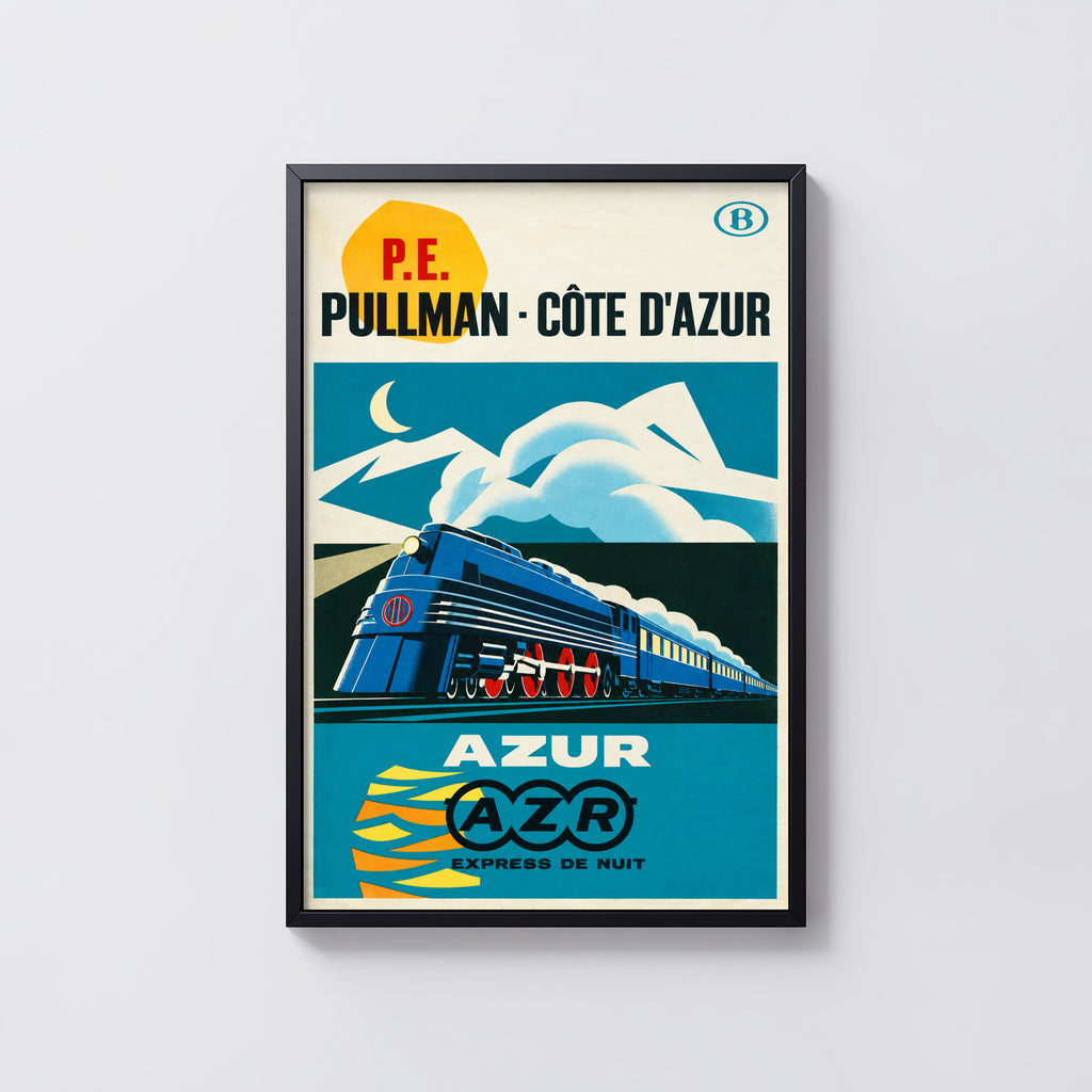 Vintage Print Poster, Pullman Cote d'Azur Train Art