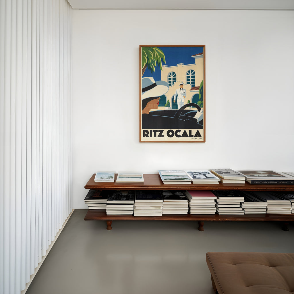 Vintage Ocala Florida Poster, Art Deco Wall Art, Hotel Print