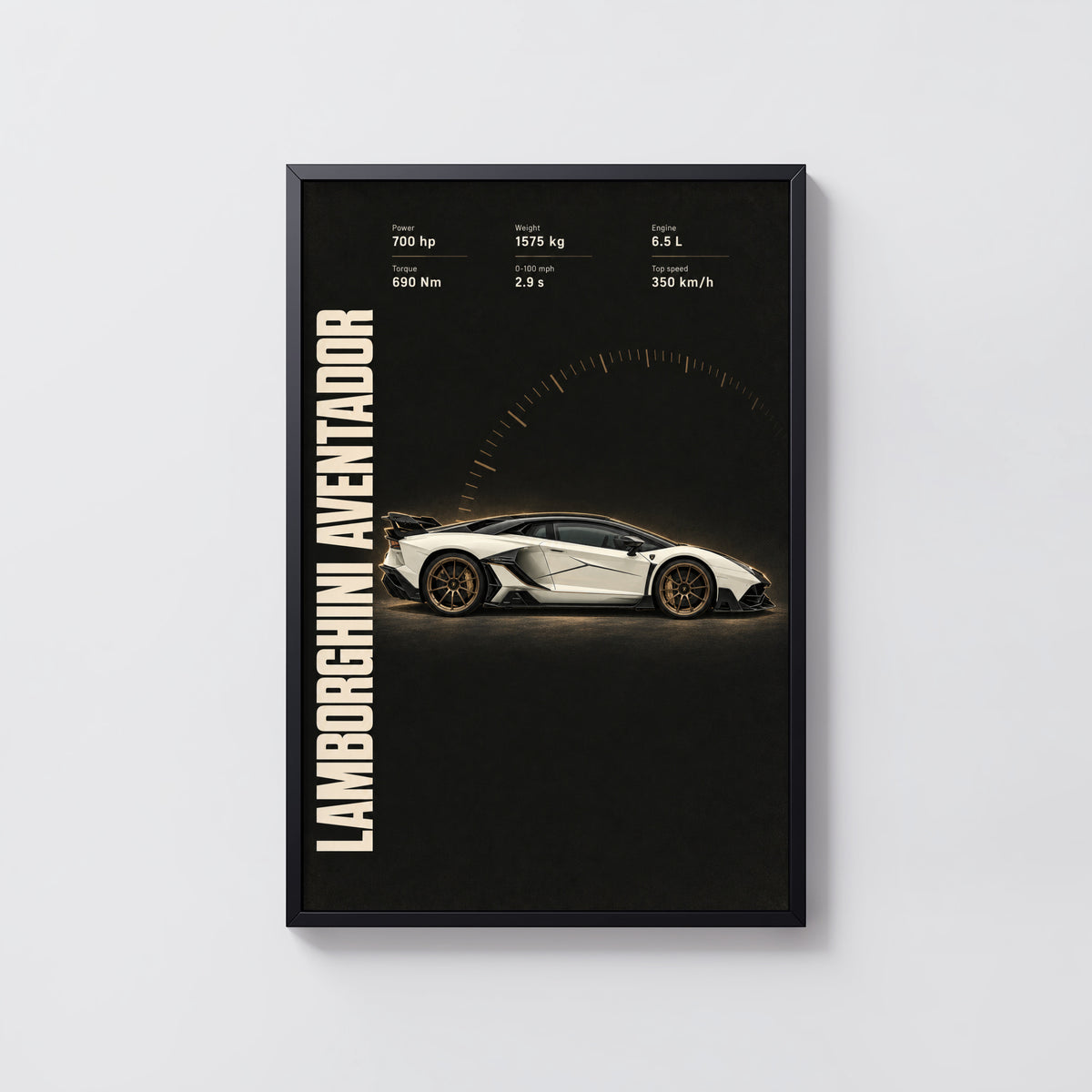 Vintage Lamborghini Aventador Print, Car Poster Wall Art