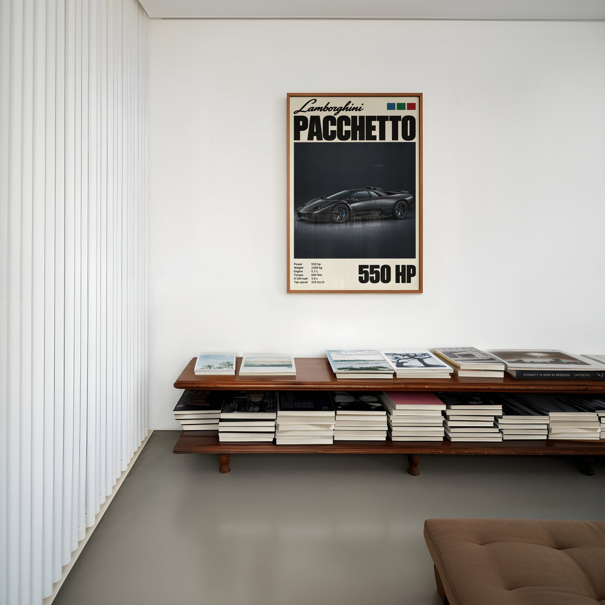 Vintage Lamborghini Print, Supercar Wall Art