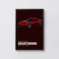 Vintage Maserati GranTurismo Print, Red Car Art
