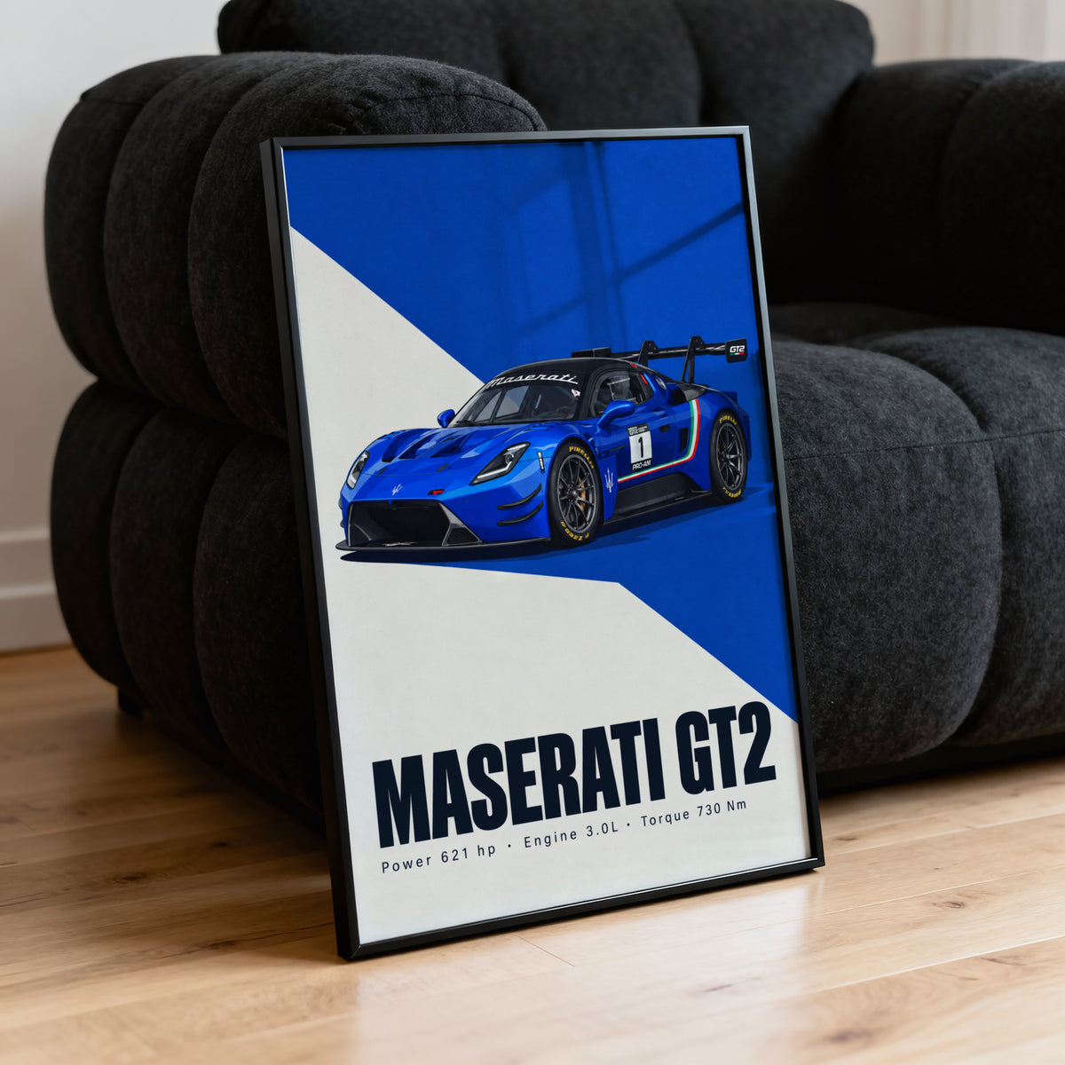 Vintage Maserati GT2 Race Car Print, Wall Art